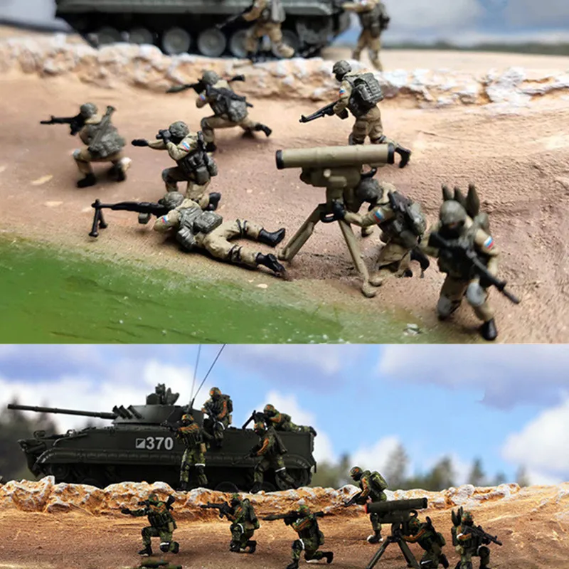 

1:72 Scale Model Modern Russian 10pcs Airborn Soldier Action Figure Toys DIY Scene Figure Accessory Collection Doll For Fan