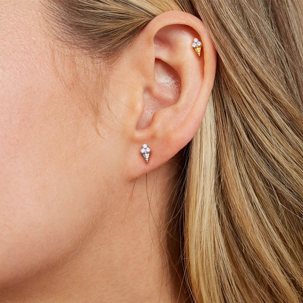 ASTM F136 Titan Muschel-Ohrstecker 16G CZ Flacher Rücken Labret Lippenstecker Helix Knorpel Tragus Ohrläppchen Ohrpiercing Schmuck – Detail 24