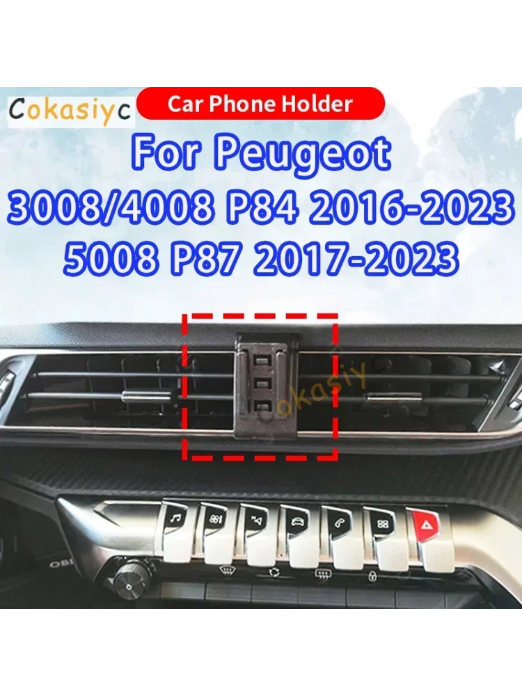 Für Peugeot 3008 4008 P84 2016-2023 5008 P87 2017-2023 Auto-Handyhalterung mit Kabelloser Ladestation, Fixierter Halter, Auto-Zubehör