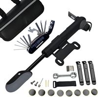 Bike Repair Tool Kits - Bicycle Repair Bag & 120 PSI Bike Pump or Saddle Bag Set, with 16 in 1 Bicycle Multitool, Bike Tire Leve