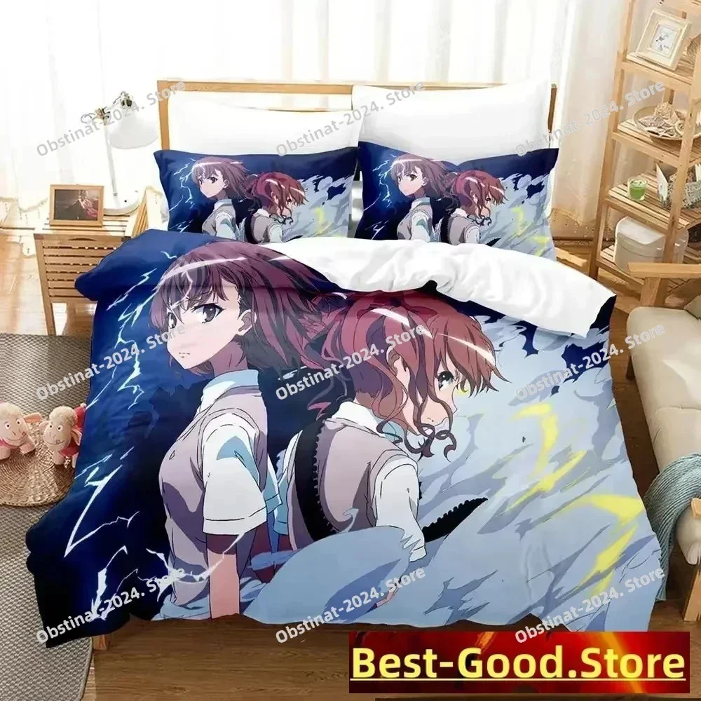 Misaka Mikoto A Certain Magical Index Railgun Bedding Set Printed Comforter Duvet Cover Pillow Case 3 Pieces Set Kids Adult Size