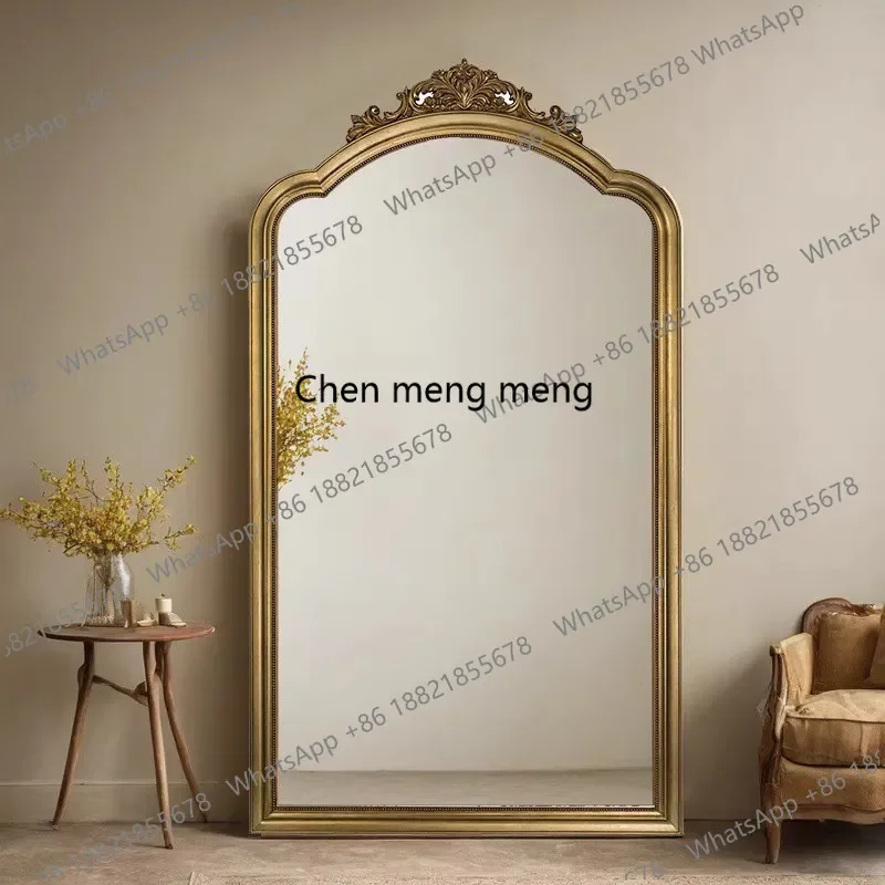 M183 French retro full-length mirror living room carved wall wall wall full-length mirror entrance floor-to-ceiling mirror