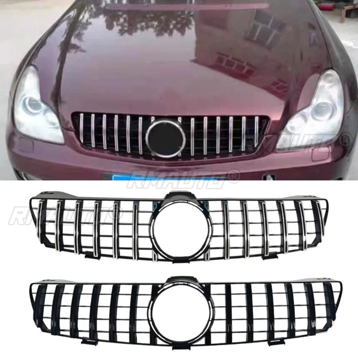 Car Bumper Grill Decorative Strips Racing Grille Body Kit Front Bumper Grill For Mercedes Benz CLS Class W219 2009-2011 Exterior