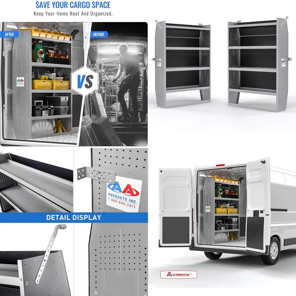 

2-Unit Steel High Roof Van Shelving System, 42W x 60H x 13D