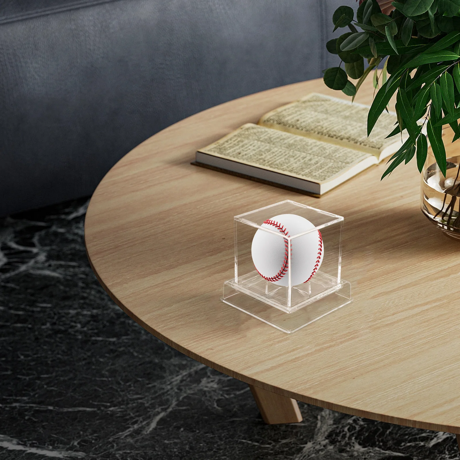 

1pc Tennis Ball Display Case Clear Acrylic Showcase Dust Proof For Sports Collectibles Baseball Holder Display Case