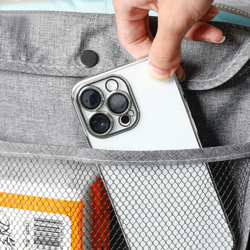 Baby-Kinderwagen-Aufbewahrungstasche mit großer Kapazität, doppelten Taschen, Organizer für Mütter, Netztaschen, tragbare Hängetasche für den Kinderwagen im Freien. – Detail 6