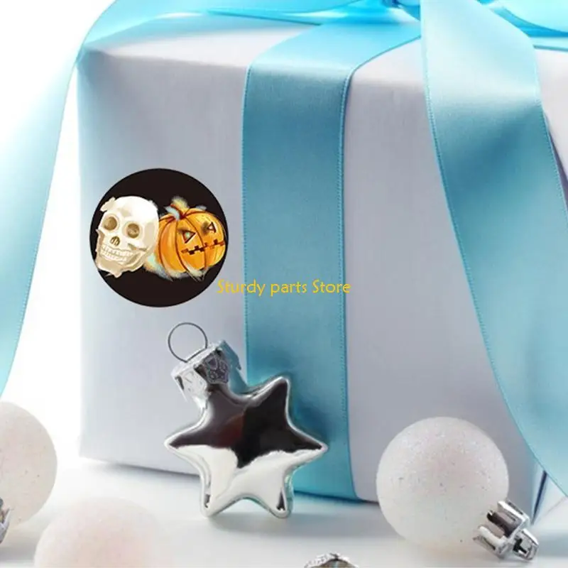 97qc da 500 pezzi/rotolo Halloween Adesivi zucca Scheletro Decallo Regalo Gift Adesivo carta