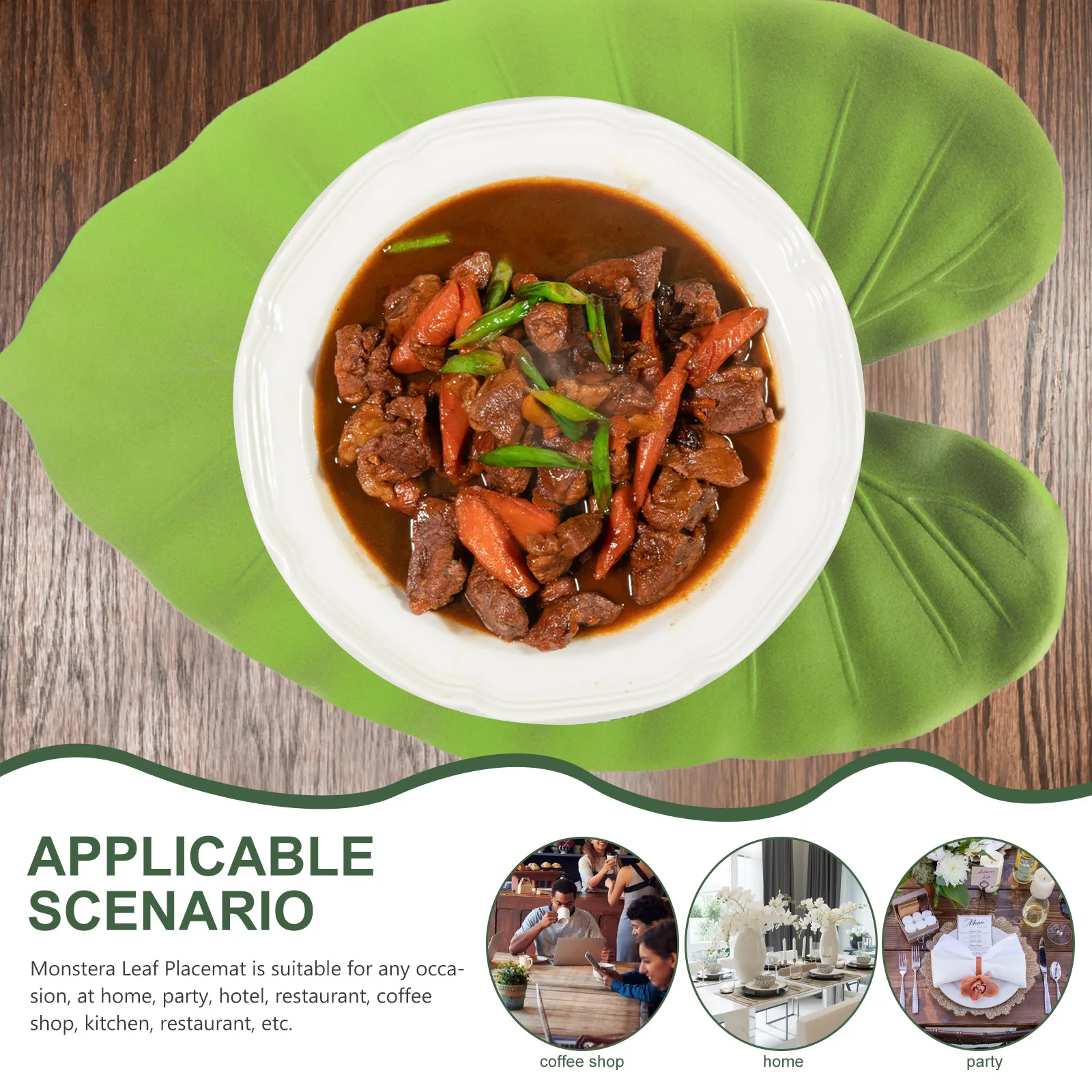 

Monstera Placemat EVA Mats Protective Heat Scratch resistant Leaf Design for Dining Kitchen Restaurant Home Decor