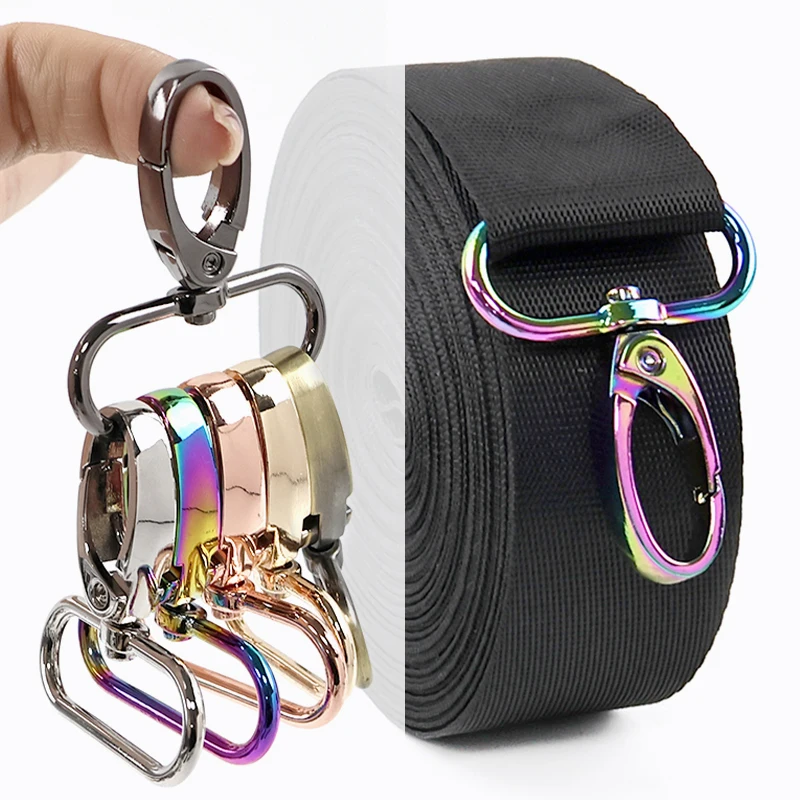 

10/20P 20-38mm Colored Metal Buckle Bag Strap Sewing Spring Hook Backpack Swivel Lobster Clasp Snap Hooks DIY Hardware Accessory