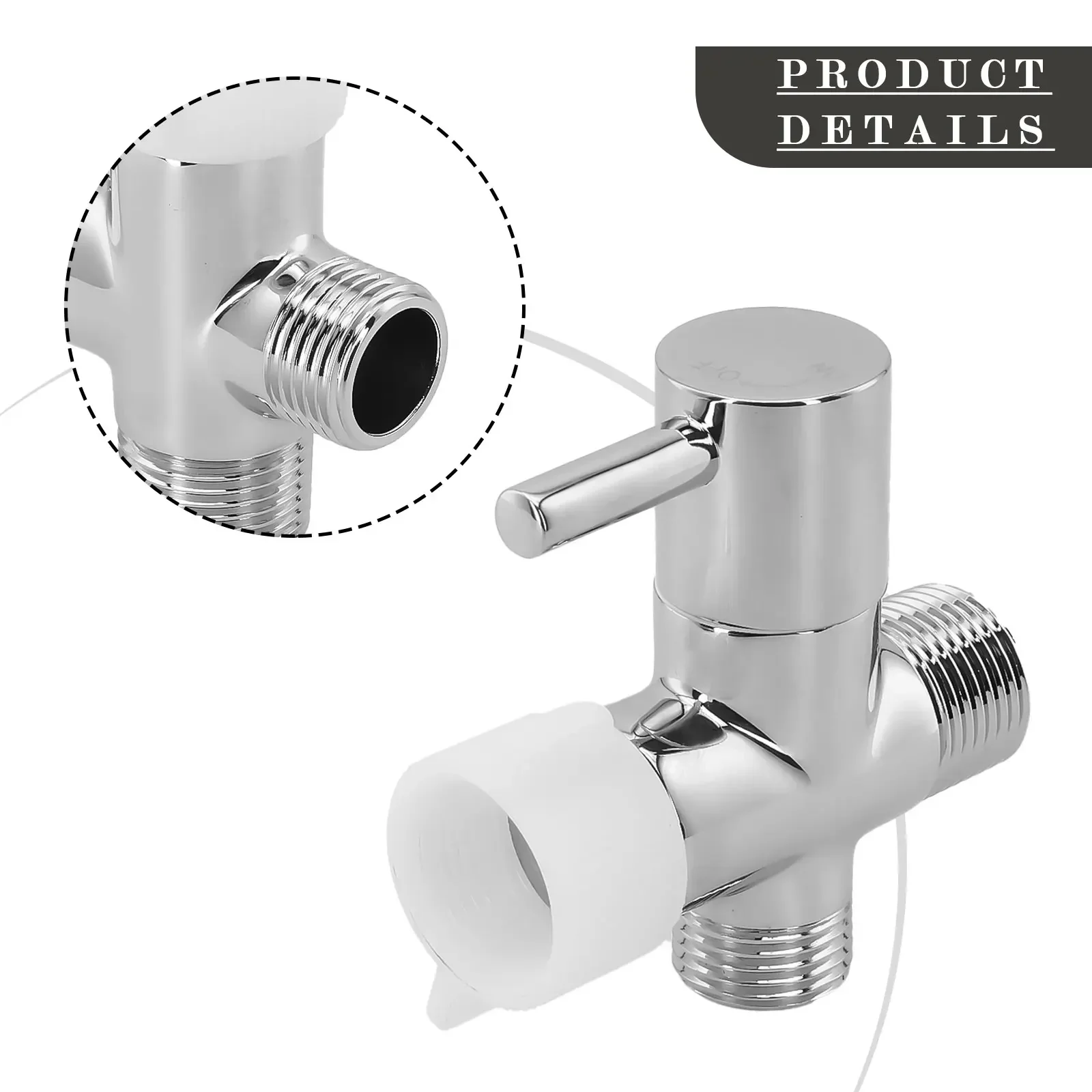 

3 Way T-adapter Chrome For Shower Head Mount Diverter Valve Splitter G1/2" Household Tools And Accessories