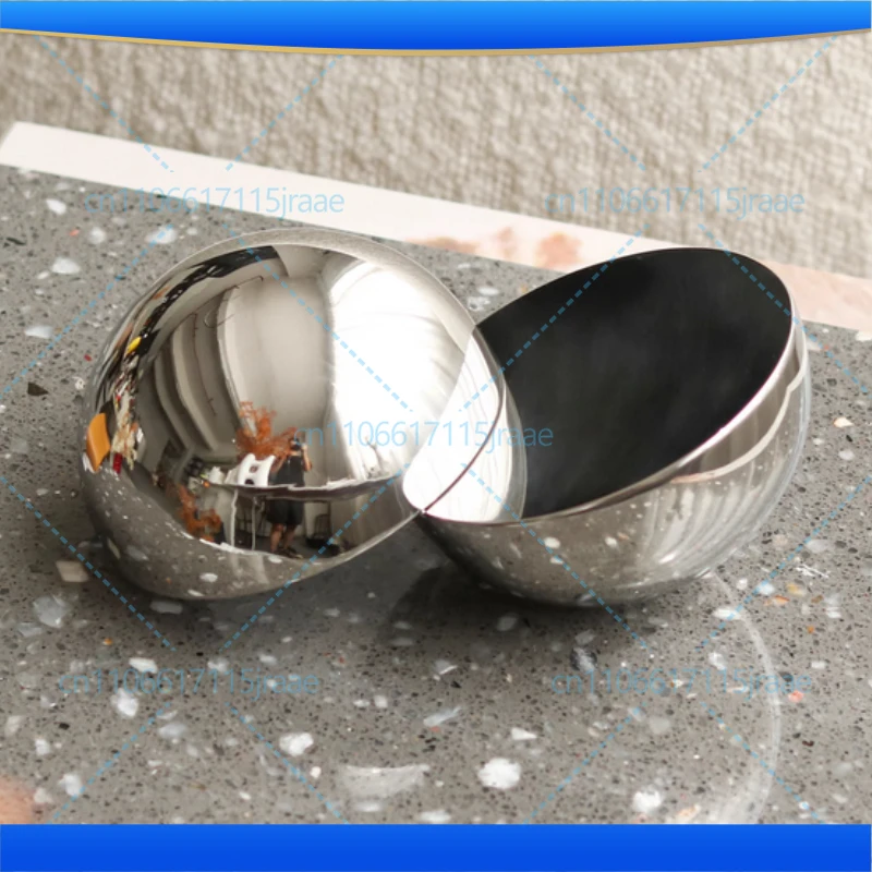 

Creative Silver Geometric Semicircle Ornaments Desk Decoration Modern Home Crafts Metal Sphere Statue Room Aesthetic Decor