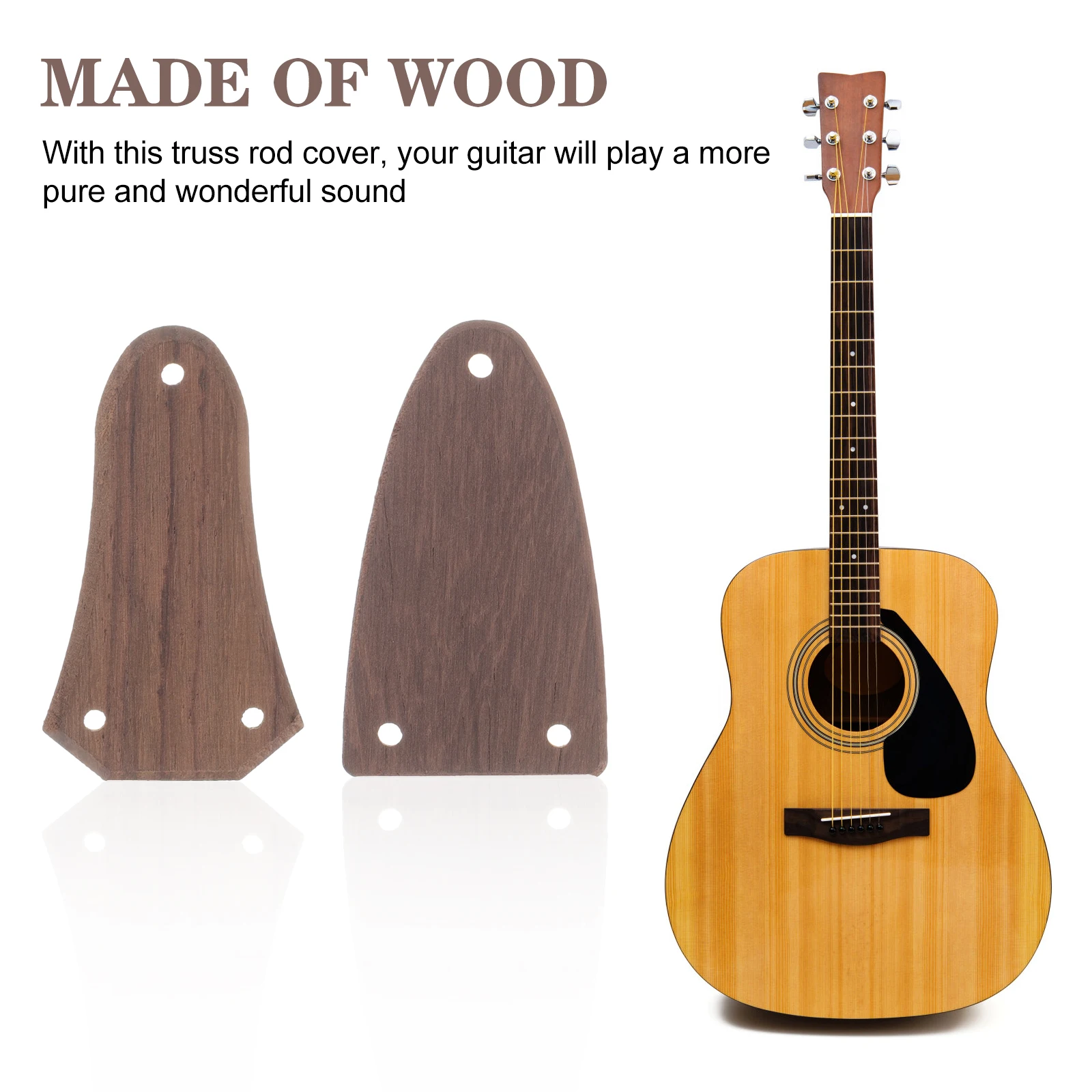 

2pcs Wood Electric Truss Rod Cover 3-Hole Replacement For Bass Parts Accessories Repair Tool Durable Guitar Fittings Truss Rod