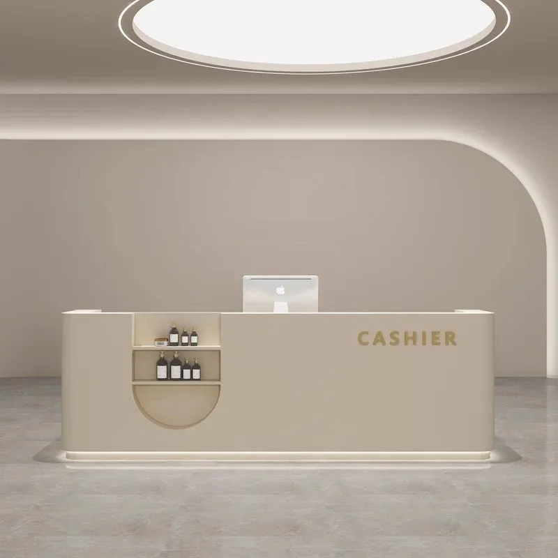 

Modern Luxury Furniture Shop Service Counter Professional Office Entrances Reception Tables Front Desk Clothes Podium Minimalist