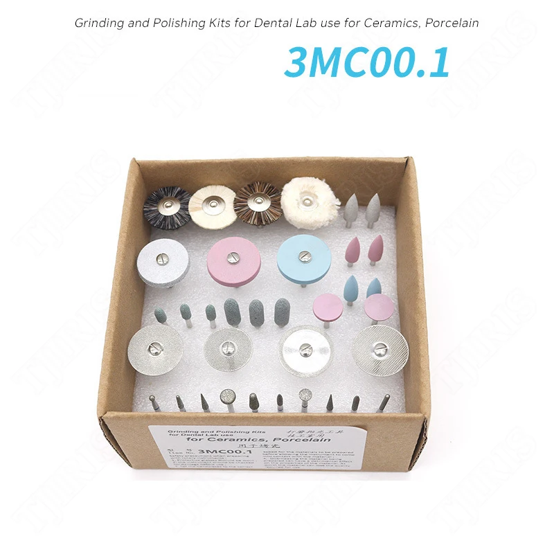 

35pcs Dental Technician Grinding Head Set, Polishing Porcelain Set, Polishing Resin Rubber Holder, Ceramic Grinding Head 3MC00.1