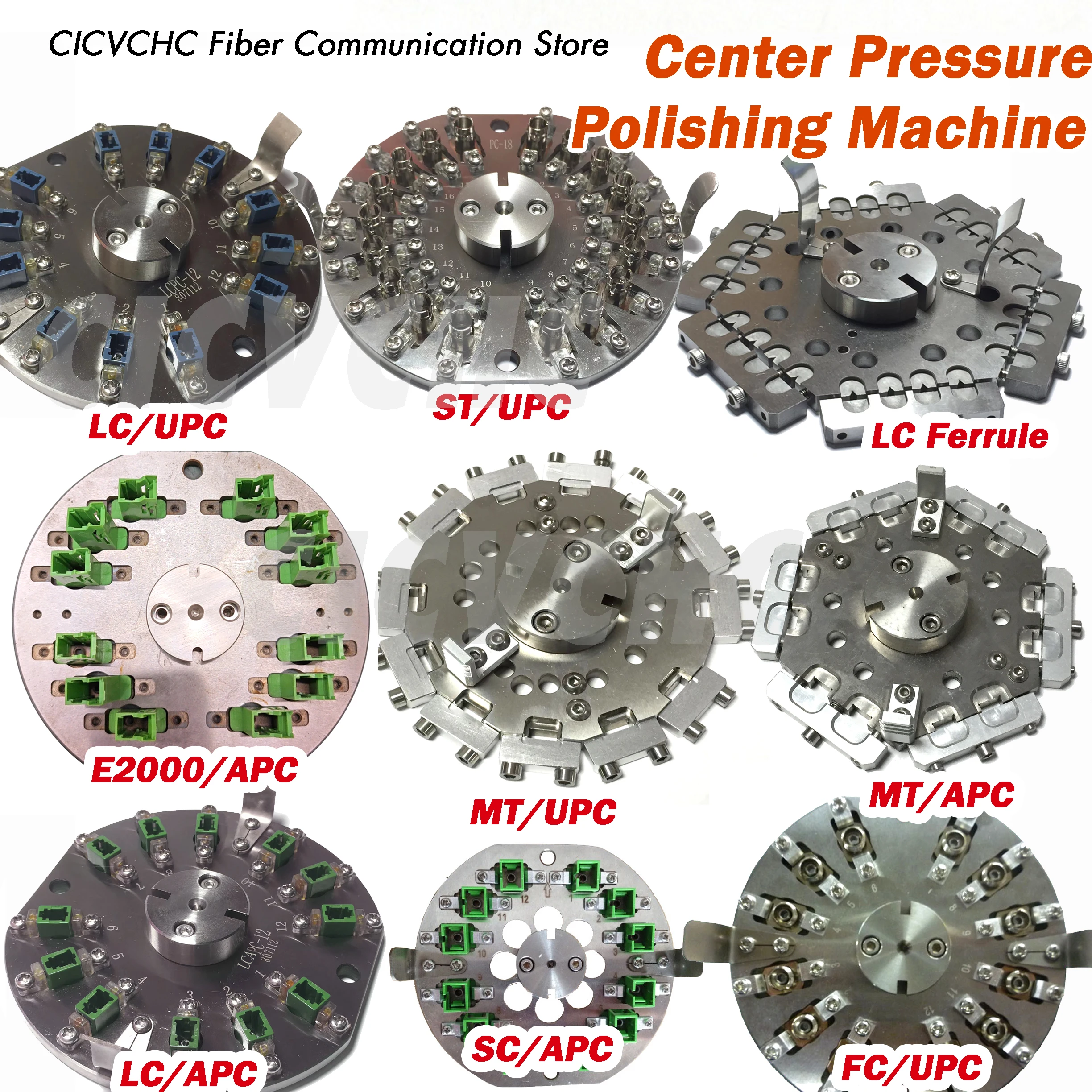 Polishing Jig for Center Pressure Polishing Machine, SC, LC, FC, ST, E2000 MPO, MTRJ, Ferrule, APC, UPC