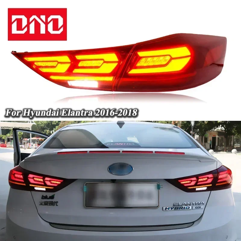 Car LED Taillights For Hyundai Elantra Avante 2016 - 2020 Rear Running Lamp Brake Reverse Turn Signal Waterproof Car Accessories