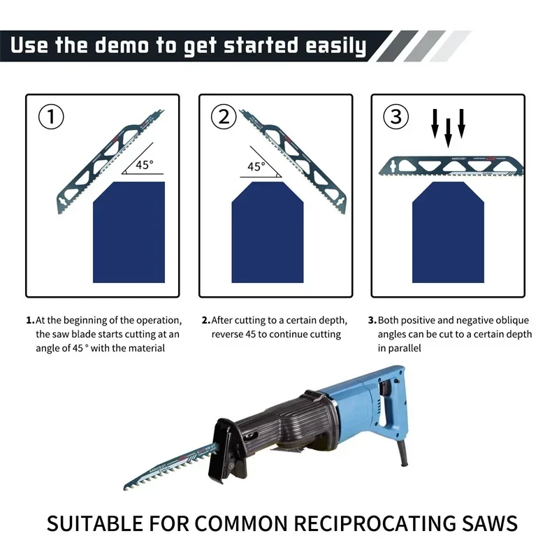 Tungsten Carbide Alloy Reciprocating Saw Blade Hard Alloy Saber Saw Aerated Cement Bricks Concrete Stone Demolition Cutting Tool - view 6