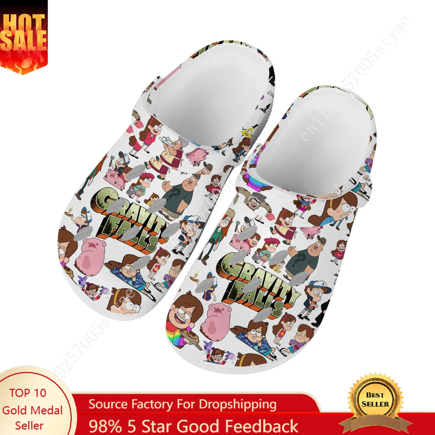 

Disney Gravity Falls Water Shoes Men Women Comfortable Fashion Home Garden Clogs Customizd Sandals Beach Breathable Hole Slipper
