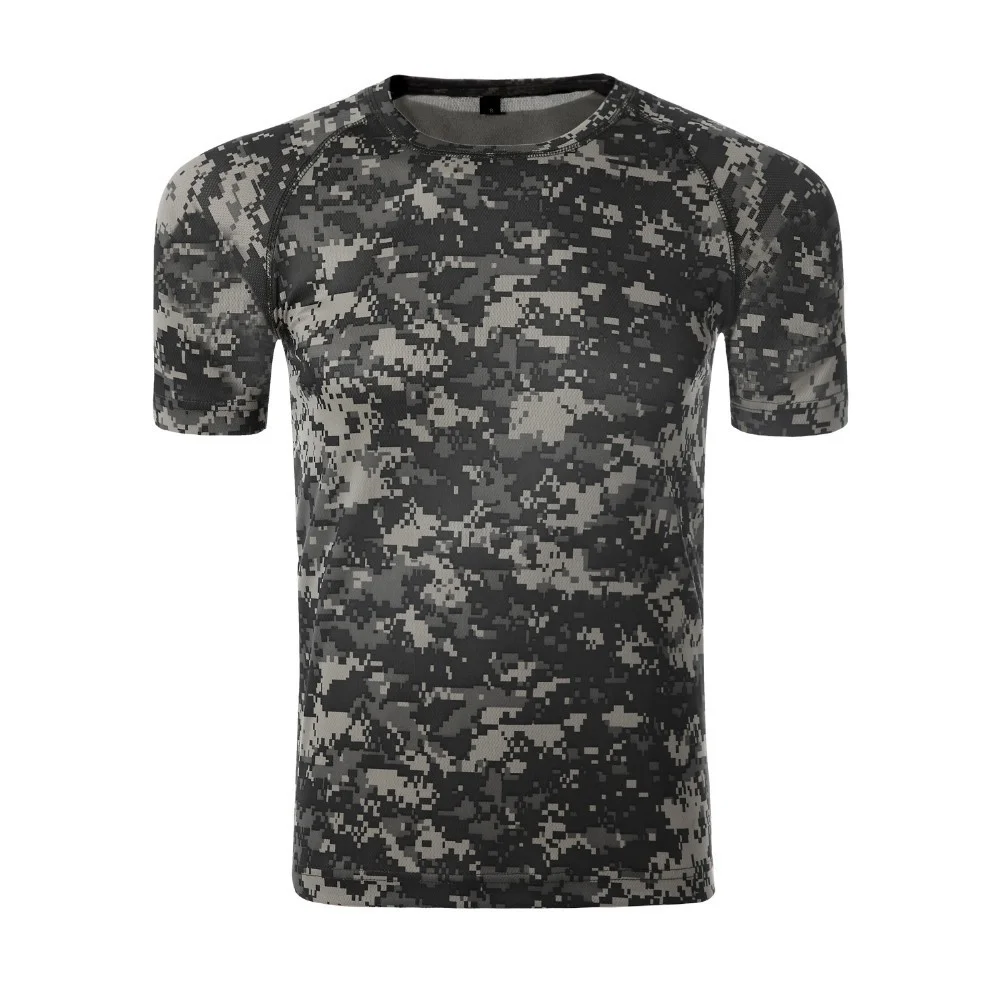 

Outdoor Hunting New T-shirt Men Breathable Army Tactical Combat T Shirt Military Dry Sport Camo Camp Tees-Tree camouflage