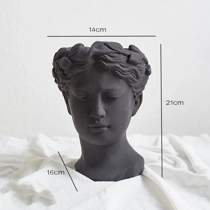 Greek Statue Goddess Flower Pots Head Retro Venus Vase Home Decoration Accessories Ornament Decor Tabletop Decorative