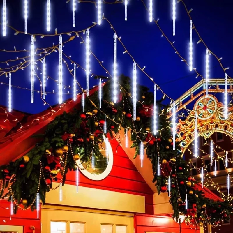 30/50cm Solar LED Meteor Shower Light Holiday String Light Impermeabile Fata Garden Decor Outdoor Led Street Garland Natale