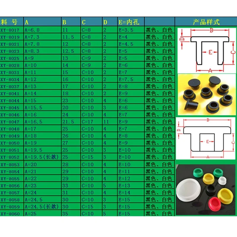 White Silicone Rubber Hole Cap Blanking End Caps Pipe Tube Inserts Plugs Dustproof Bungs 6.8mm~51.3mm