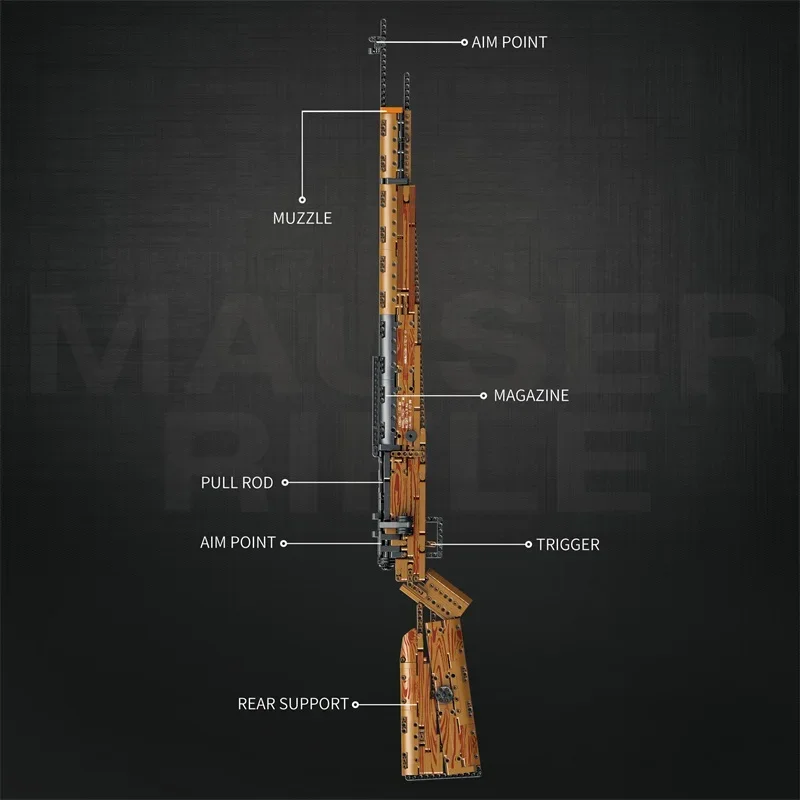 Creative Technical Firearms Karabiner 98K Weapon Ideas Modularize Design Building Blocks Model DIY Toys for Kids Teens Gift