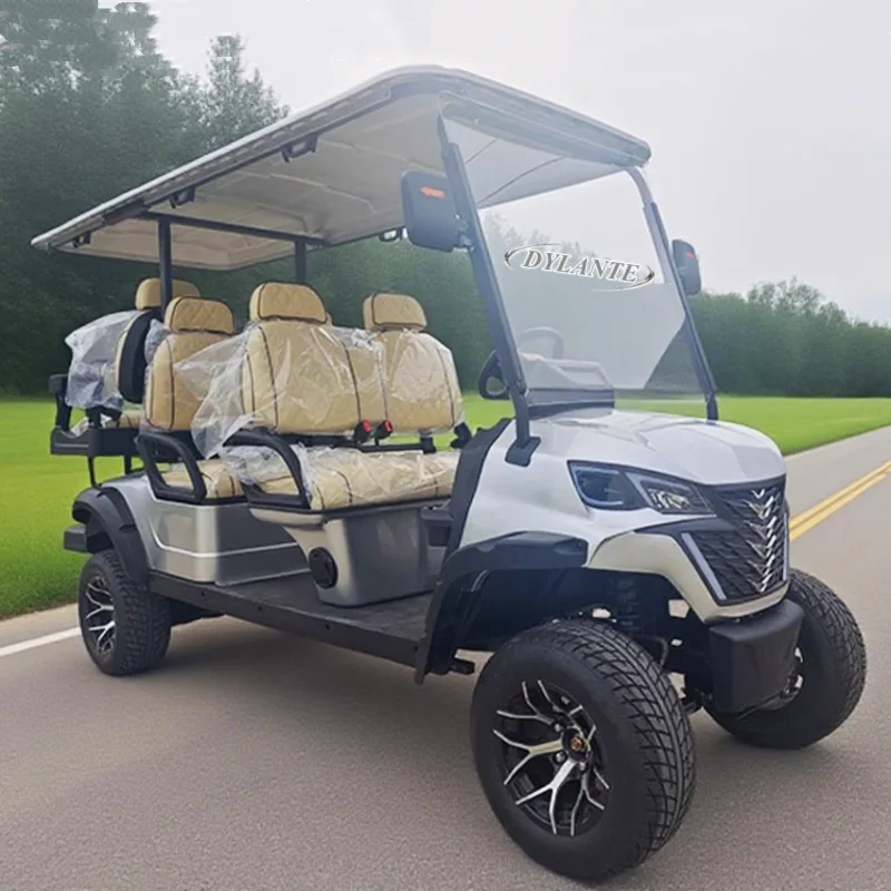 الاتجاه الجديد للصين للأداء العالي والطاقة العالية والجودة المستقرة 6 مقاعد 5000 وات عربة جولف كهربائية فاخرة للطرق الوعرة