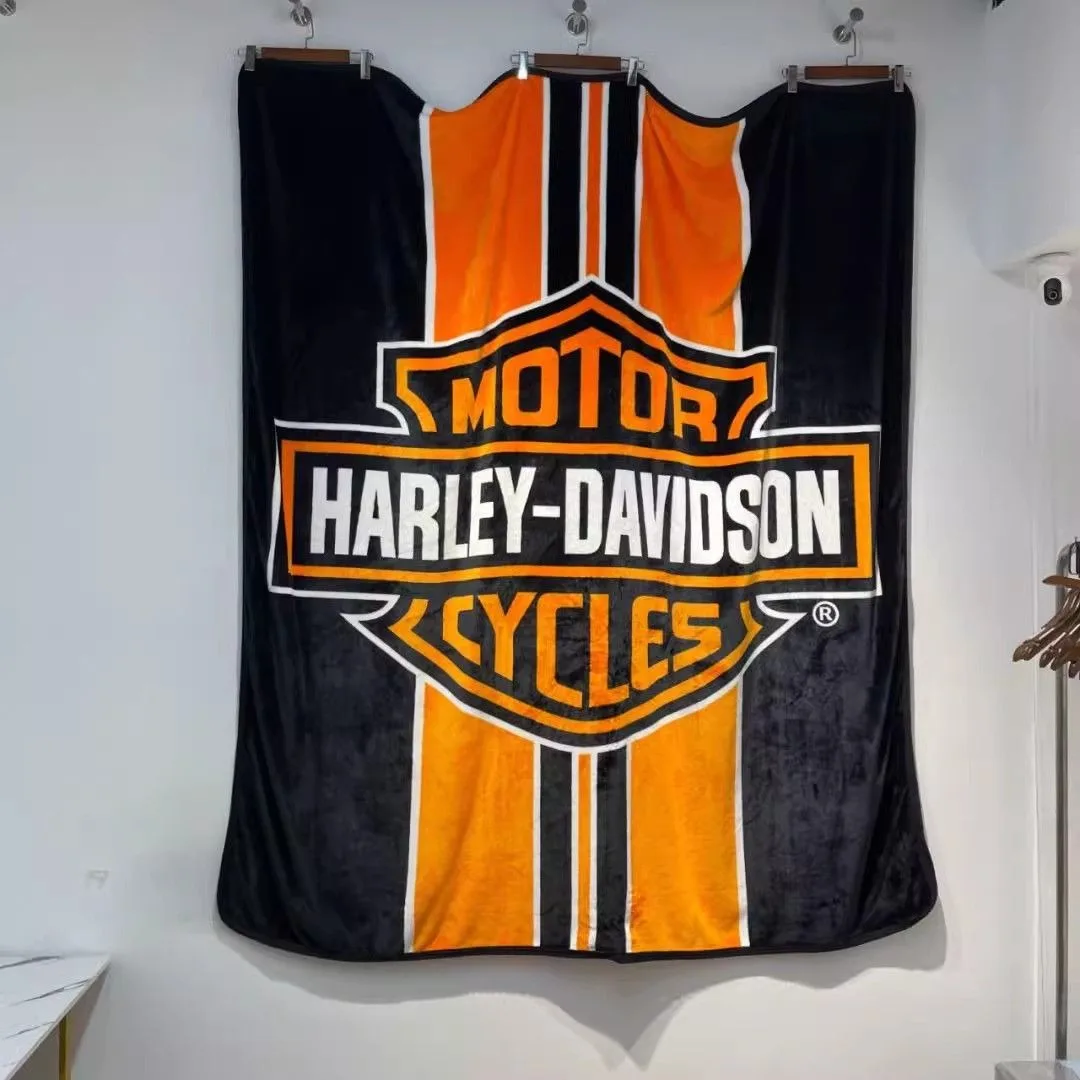 Exquisite For Harley Davidson Car Printed Four Seasons Blanket Sofa Cover Travel Bed Plush Blanket Office Lunch Break Blanket view 6