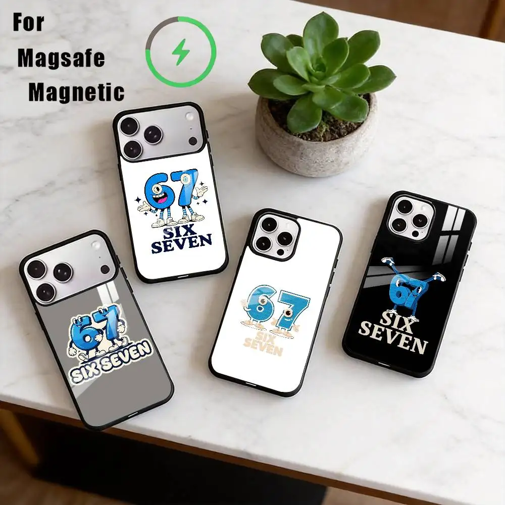 

67 Six Seven Phone Case For iPhone17,16,15,14,13,12,11 Plus,Pro Magnetic with Magsafe Wireless Charging