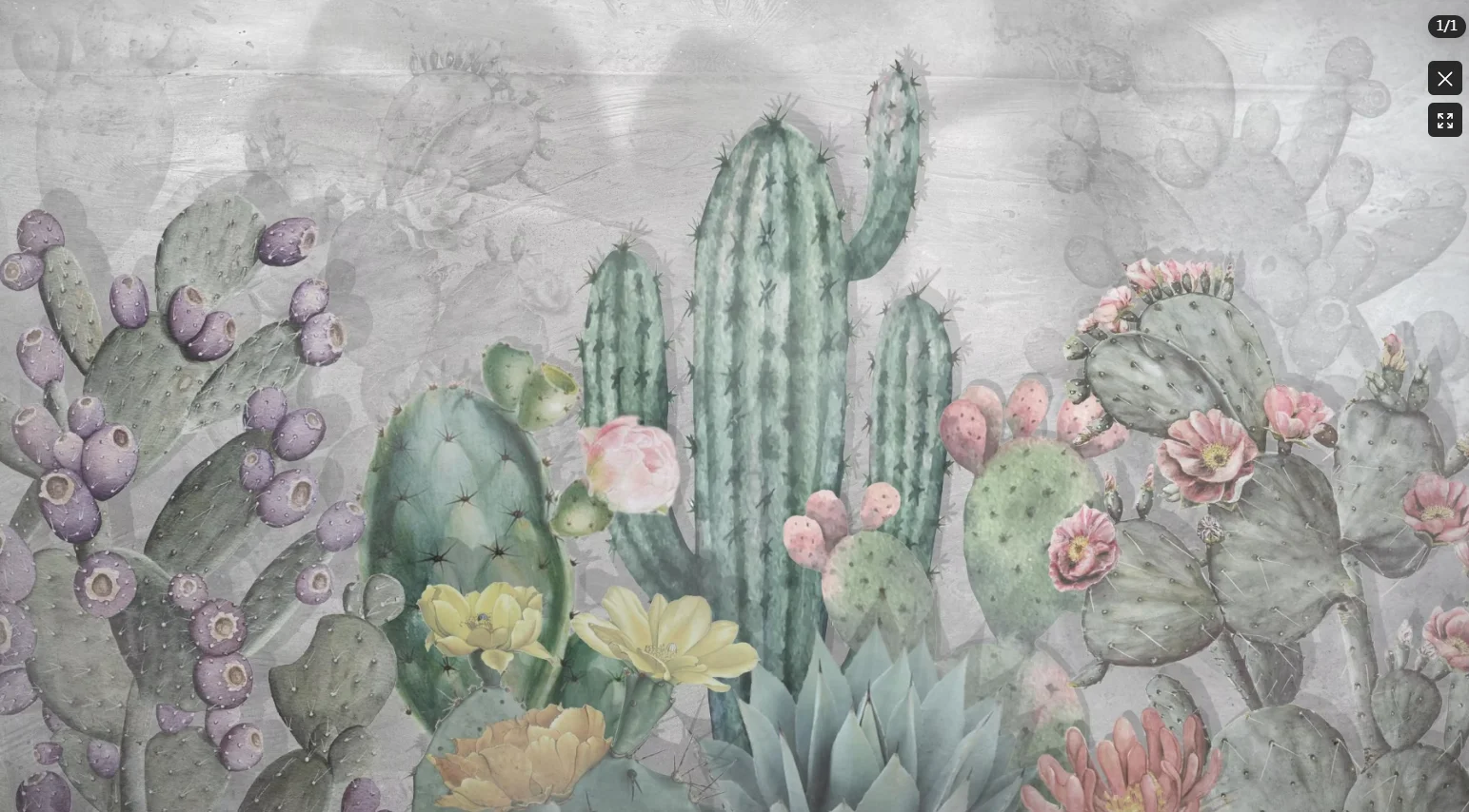 

Фреска на заказ: Цветы кактусов в пустыне, декор для дома, настенная роспись с суккулентами и цветами