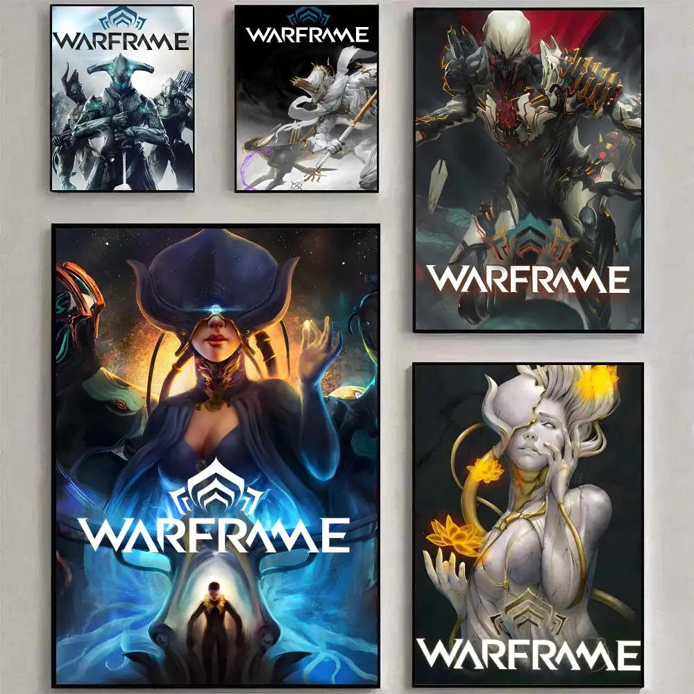 Video Game W-Warframe Painting Calligraphy Stylized Art Textured Canvas Mural For Bedroom Living Room Interior Wall Decoration