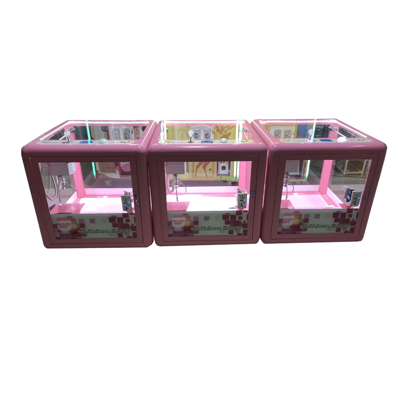 Mini rubik Cube Coin Operated Crane Machine Mini Toy Crane Game