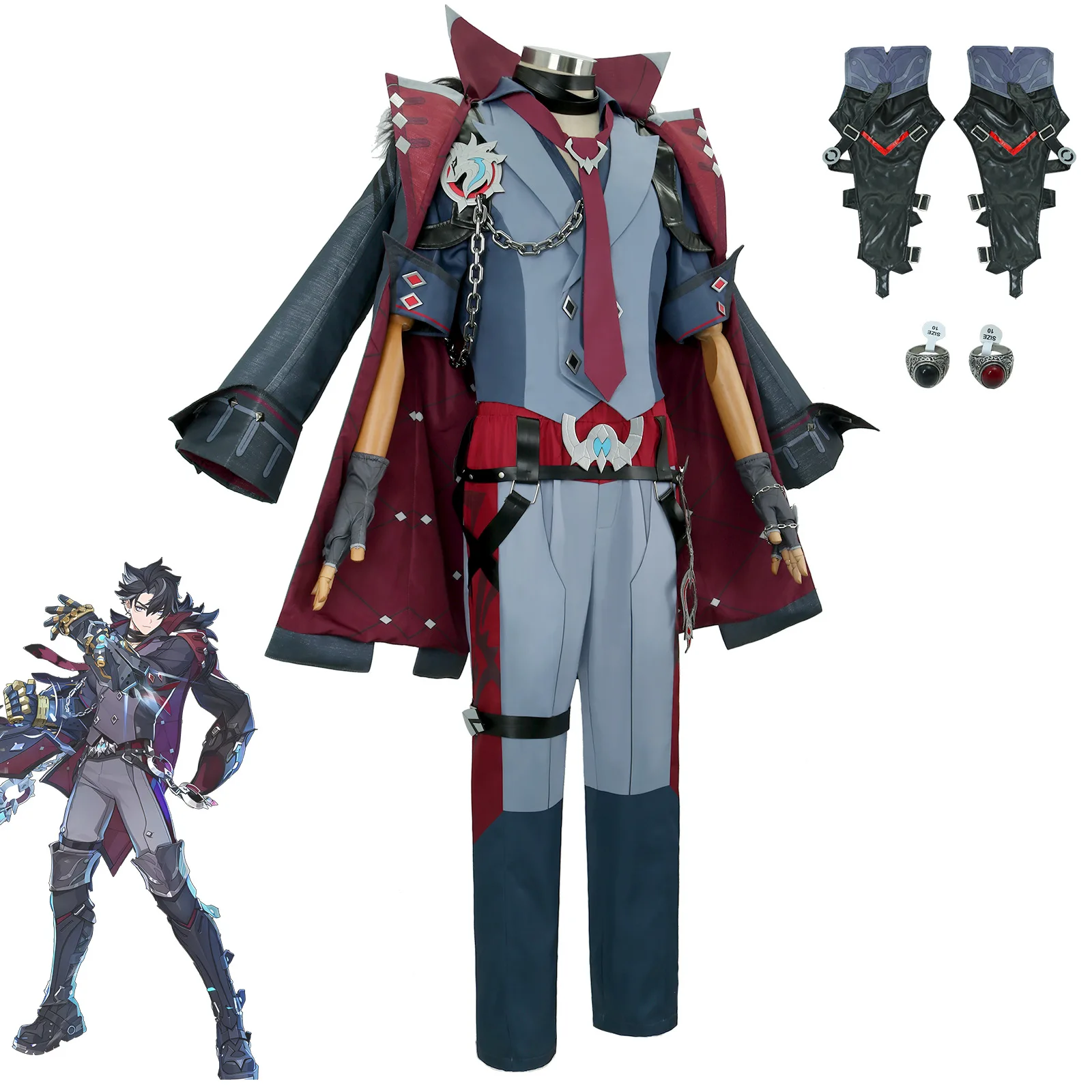 Wriothesley Genshin Impact Cosplay Costumes, uniforme, combinaisons, haut, perruque, ensemble complet, accessoires Ganyu