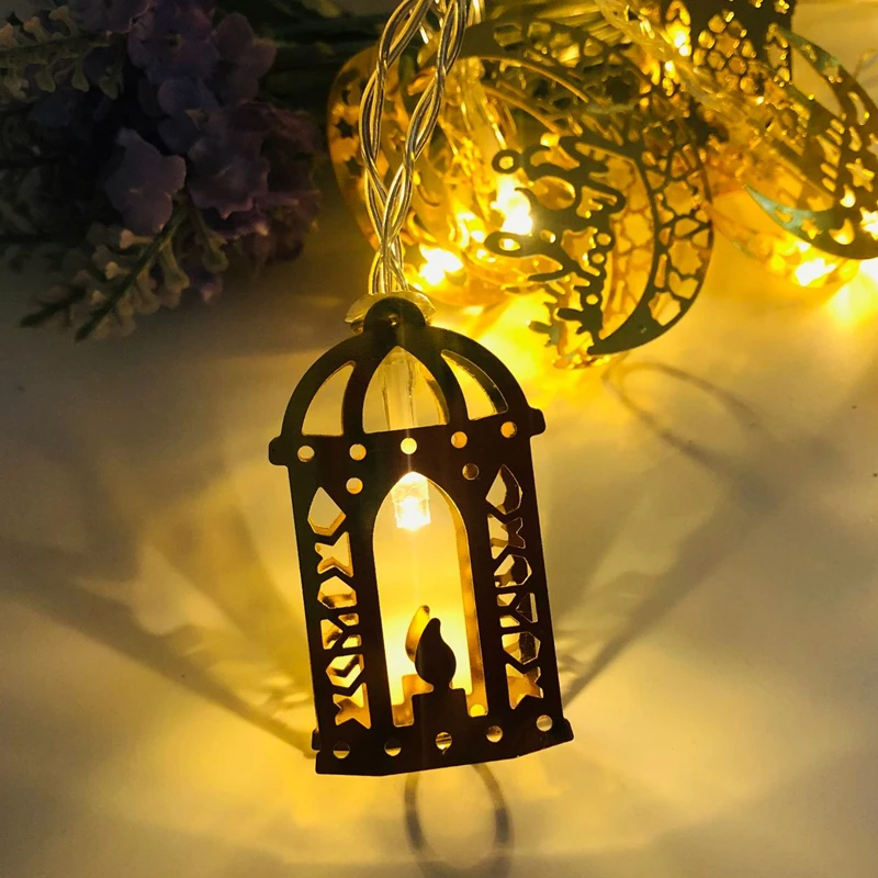 2022 ramadan kareem decorações para casa 1.65m 10leds eid mubarak lua estrela led luzes da corda casa de férias iluminação decorativa