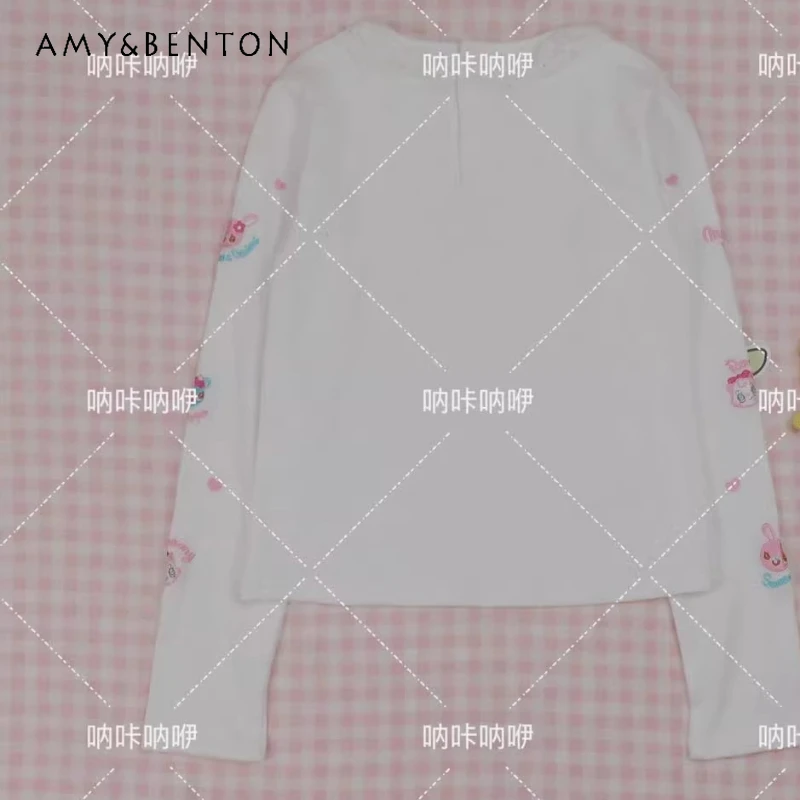 

Japanese Cute Sweet Girl Subcultural Women's Clothing 2026 Spring New Cute Versatile Age-reducing Long-sleeved T-shirts Ladies