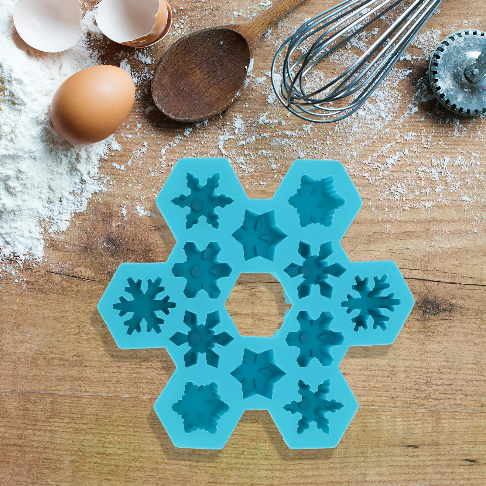 

2 pcs 12-Grid Snowflake Ice Cube Tray Silicone Food Grade Baking Mold For Chocolate Cake Cupcake Dessert Freezing Ice Making