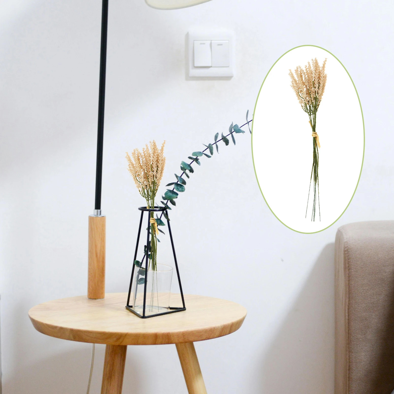 

2 Pcs Simulated Wheat Ears Decorative Dried Flowers Artificial Plants Home nament Bedroom Living Room Wedding Party