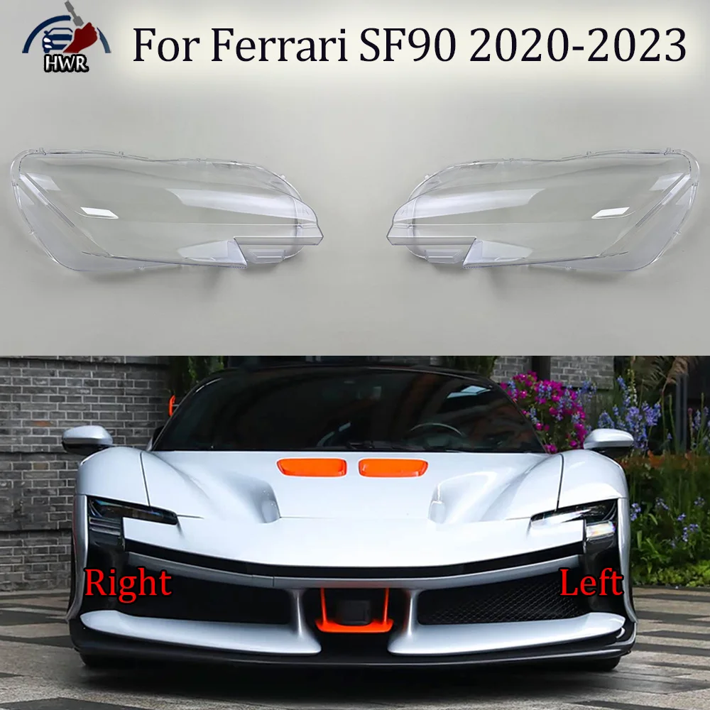 

Front Lamp Shade Headlight Mask Shell 2020 2021-2023 For Ferrari SF90 Transparent Cover Lens Replace The Original Lampshade