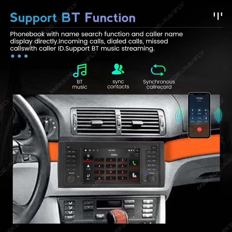 Car Wireless CarPlay Android13 Auto 7inch 2Din Stereo Radio GPS Navigation For 5-Series E39 X5 E53 M5 7-Series Multimedia Player