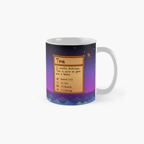 Stardew Valley Night Tea Classic  Mug Simple Handle Round Design Picture Tea Drinkware Photo Cup Image Gifts Coffee Printed