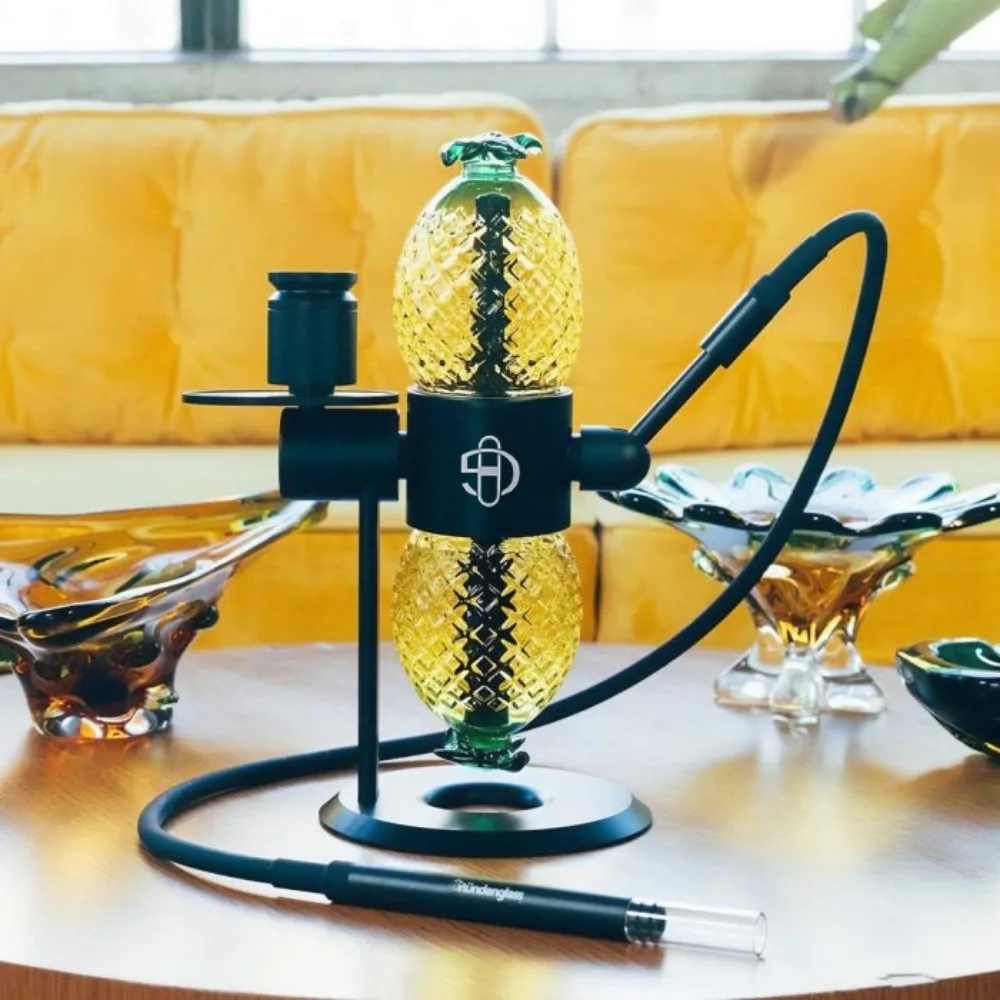 WE PUFF Pineapple Shape Gravity Hookah Set Tobacco Bowl Glass Pipe Narguile Completo 360 Degree Rotation Shisha Gadgets for Men