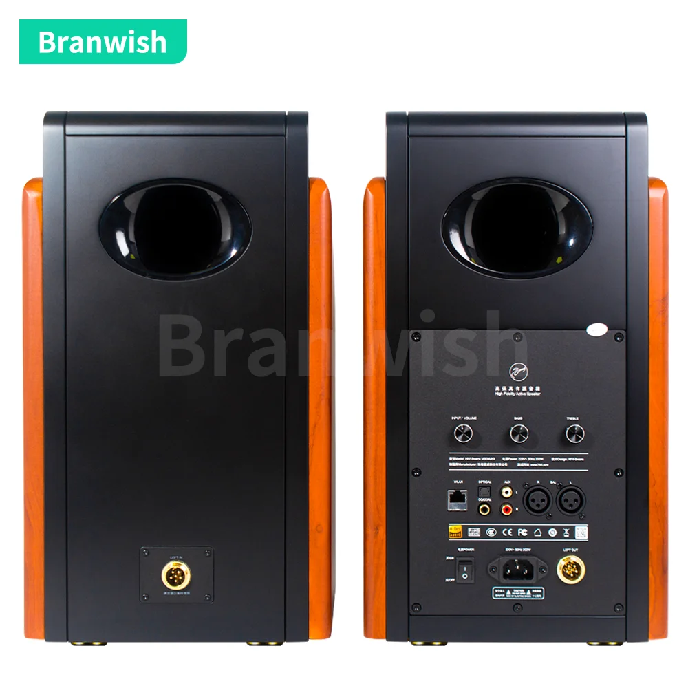 5.0 Bluetooth Speaker 6.5 Inch Active Audio HiFi 3-way Bookshelf Loudspeaker OPT COAX Input For Home Theater Computer TV System