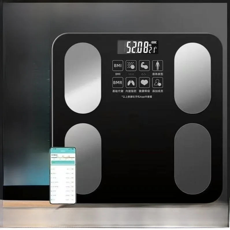 

Высокоточные весы для здоровья с подключением к мобильному приложению, для домашнего использования, измерение жира, цифровой дисплей, для фитнес-тренировок