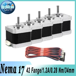 Nema17 Stepper Motors 42mm Flange 28N.cm 4 Lead 1.2A 2 Phase Stepper Motor Nema 17 for 3D Printer Engraver Machine CNC Kit