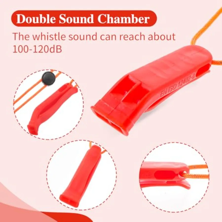4 قطعة صفارات الطوارئ مع الحبل القابل للتعديل سلامة صفارات إنقاذ بصوت عال صفارات بلاستيكية قارب العائمة البحرية صافرة ل #4
