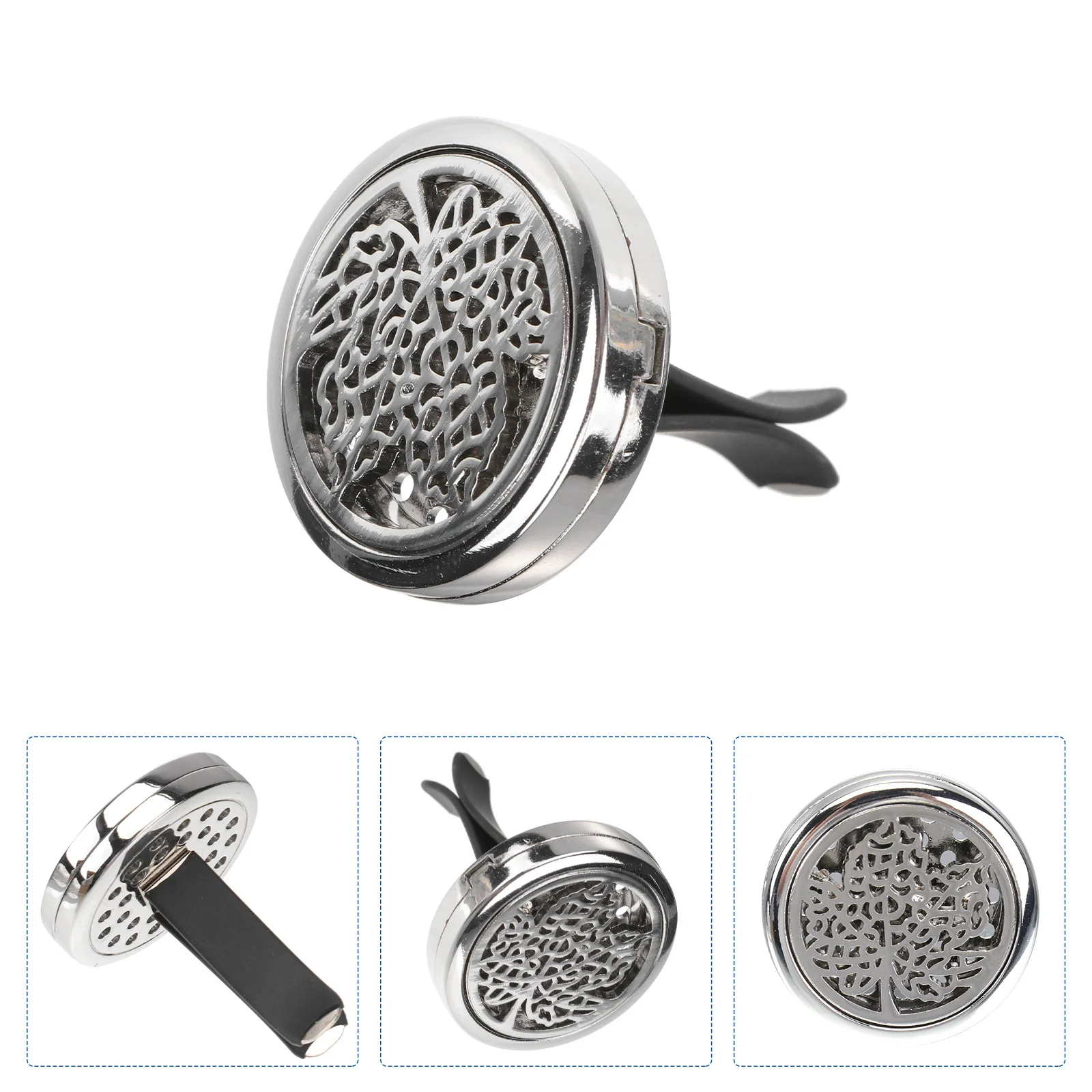 

Leaf Car Perfume Clip Hollow Front Shell Stylish Design Durable Stainless Steel Car Vent Aromatherapy Air Freshener Diffuser