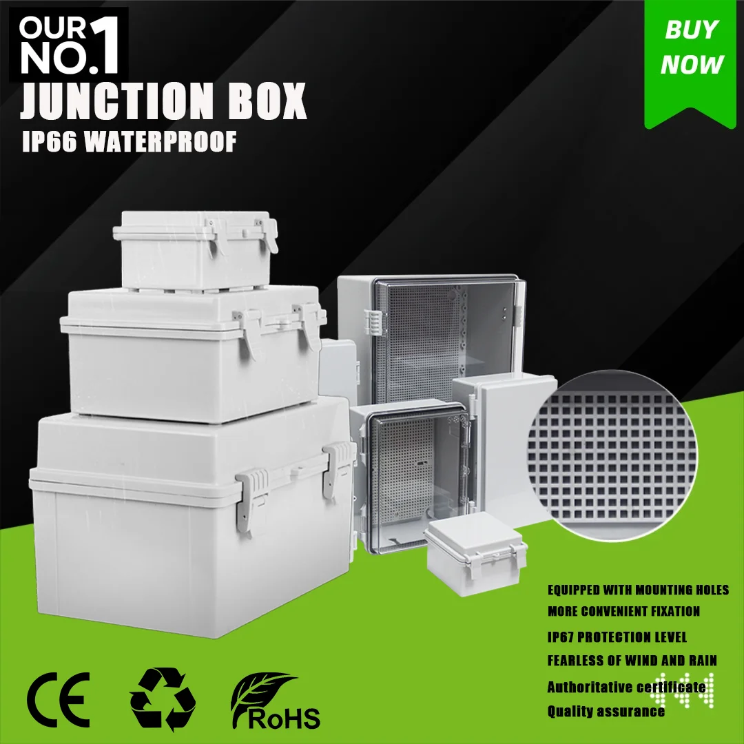 IP66 Waterproof Junction Box Gray Cover Electrical Enclosure