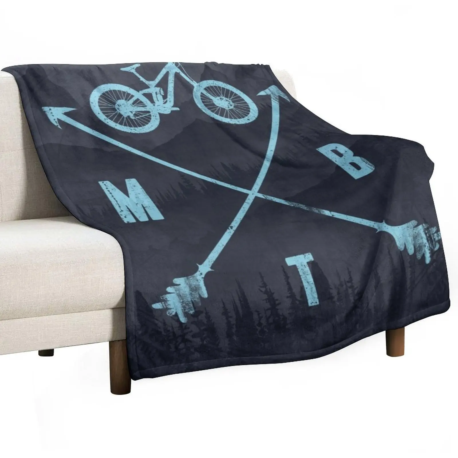 Downhill MTB Throw Blanket blankets and throws Single Blankets