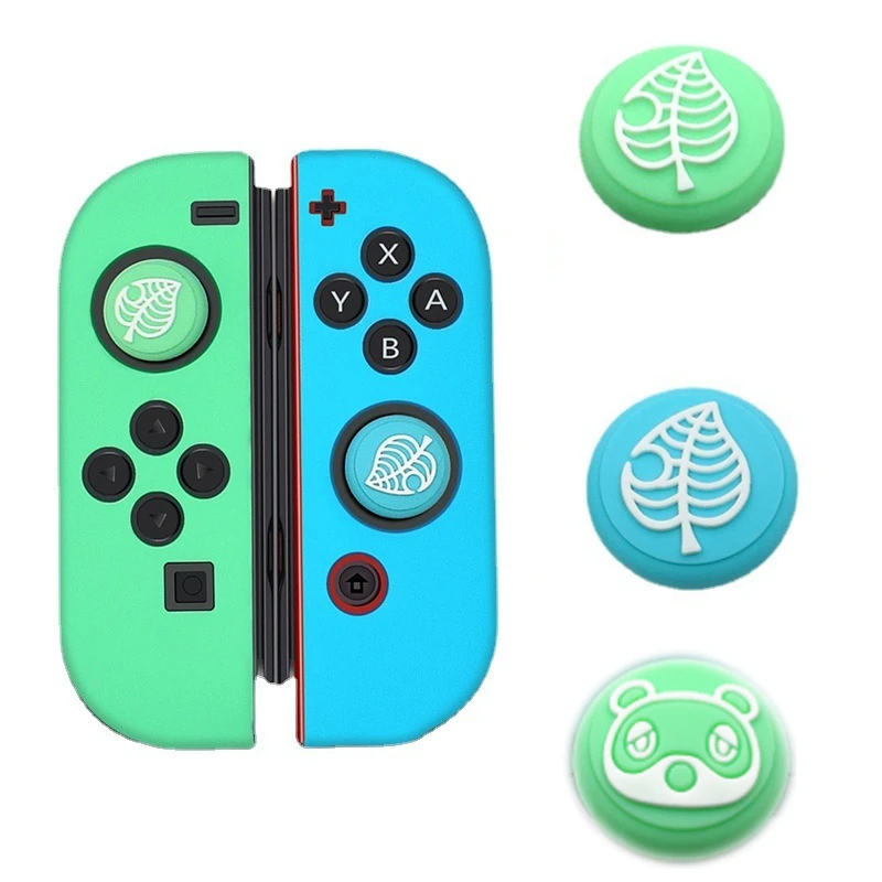 2pcs/set Animal Crossing Thumb Stick Grip Cap Joystick Cover for Nintendo Switch NS Lite Joy-Con Controller Thumbstick Case Gift